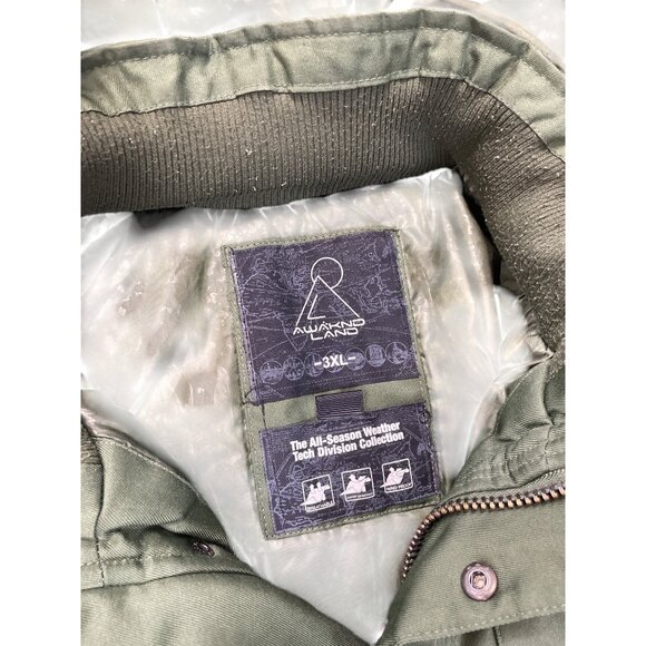 AWAKND LAND 3XL Mens Green Parka Faux Fur Hood WINTER COAT SIZE 3XL SKU 9294 - Picture 6 of 16